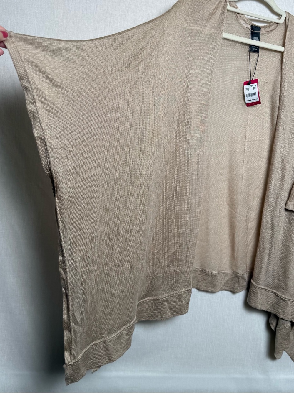 Vince Camuto Womens One Size Sand Beige Open Front Poncho Cardigan Kimono NWT - Picture 2 of 7
